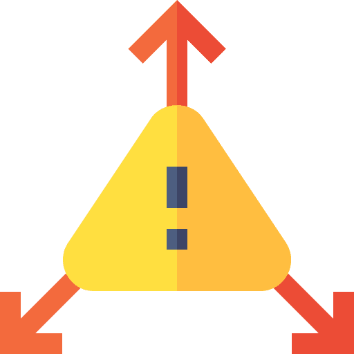 Incident direction signaling danger icon Incident direction signaling danger icon