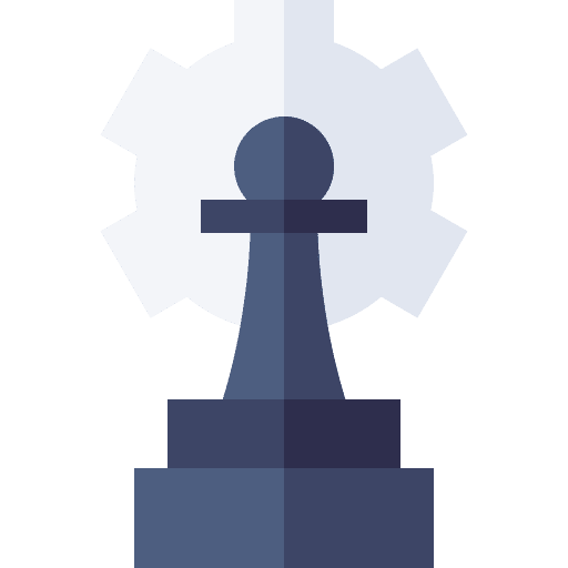 Strategic chess piece tactics process icon Strategic chess piece tactics process icon