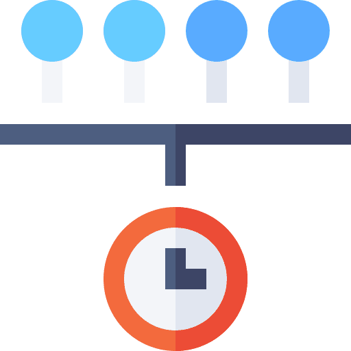 Timeline project clock time management icon Timeline project clock time management icon