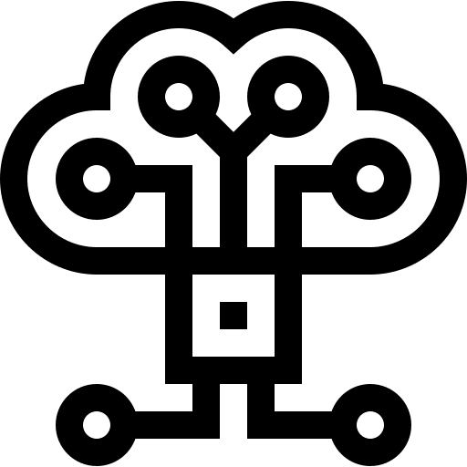 Artificial intelligence ai connection cloud data icon Artificial intelligence ai connection cloud data icon