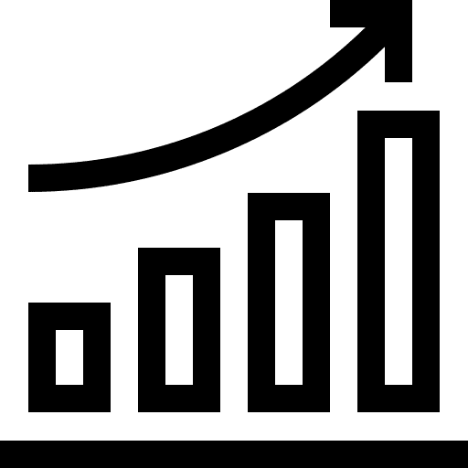Growth marketing statistics growth icon