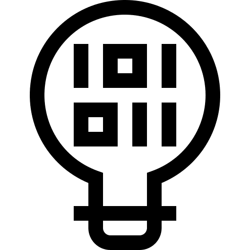 Innovation binary code light bulb seo and web icon Innovation binary code light bulb seo and web icon
