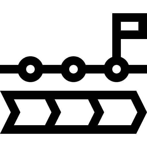 Process business and finance flag objective icon