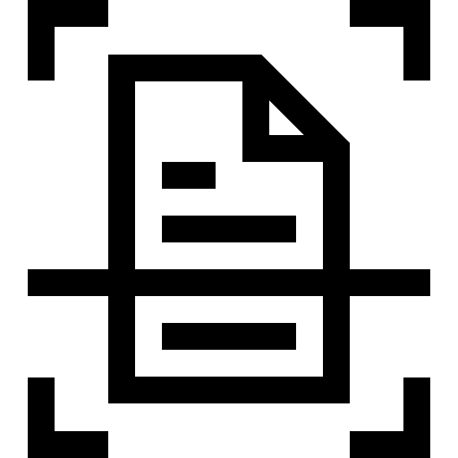 Scan paper file interface icon
