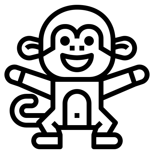 Monkey mammal animals monkey icon