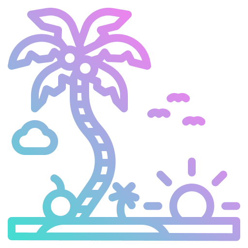 Beach palm tree ocean sea icon Beach palm tree ocean sea icon