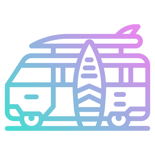 Van surf car automobile icon Van surf car automobile icon