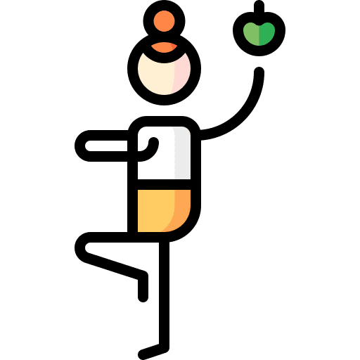 Healthy lifestyle apple yoga icon Healthy lifestyle apple yoga icon