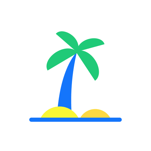 Palm tree landscape holidays summertime icon