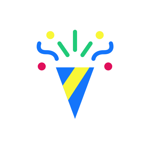 Confetti fun birthday and party new year icon Confetti fun birthday and party new year icon