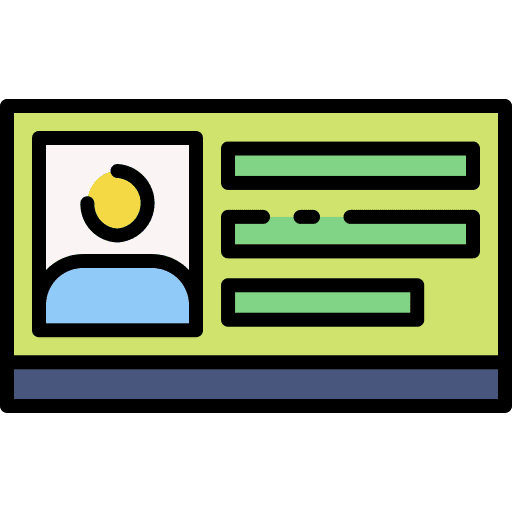 Identification card identity card identification id card icon