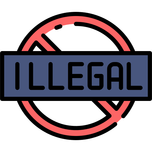 Illegal sign immigration not approved icon