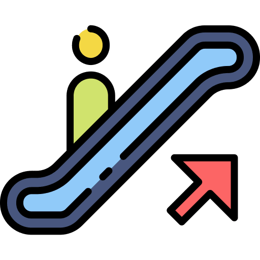 Escalator stairs escalator transport icon
