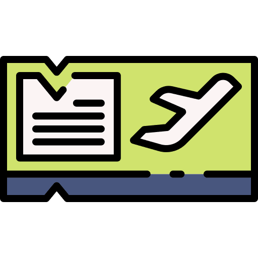 Ticket airplane ticket transportation validating ticket icon
