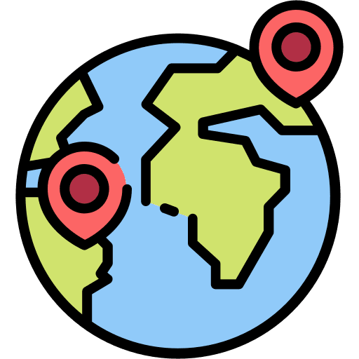 Worldwide pin maps and location earth icon Worldwide pin maps and location earth icon
