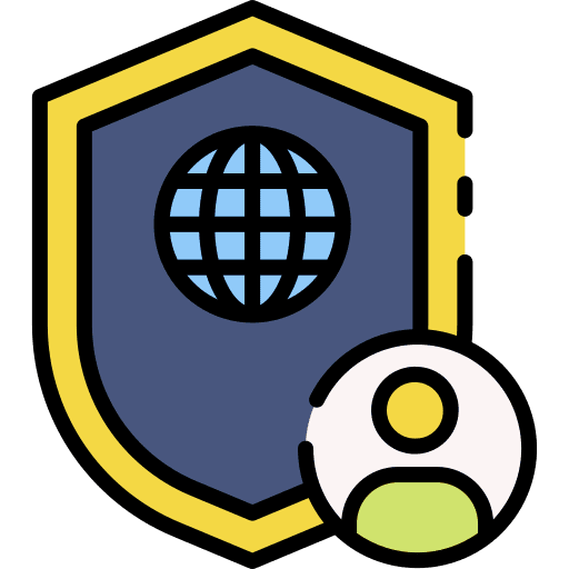 Protect globe security shield icon Protect globe security shield icon