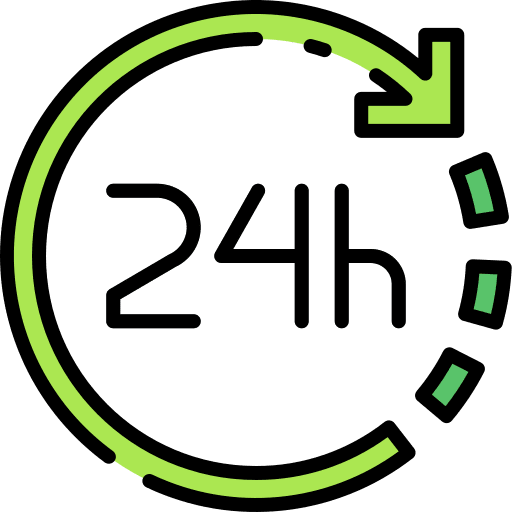 24 hours time and date 24 hours 24 icon