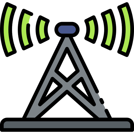 Broadcast antenna signal tower broadcaster icon Broadcast antenna signal tower broadcaster icon