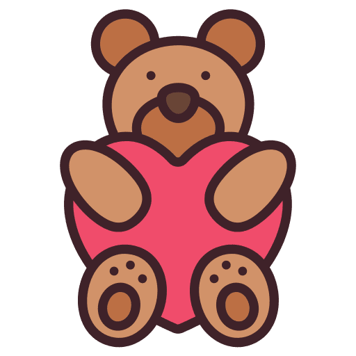 Bear toy doll valentines day bear toy icon
