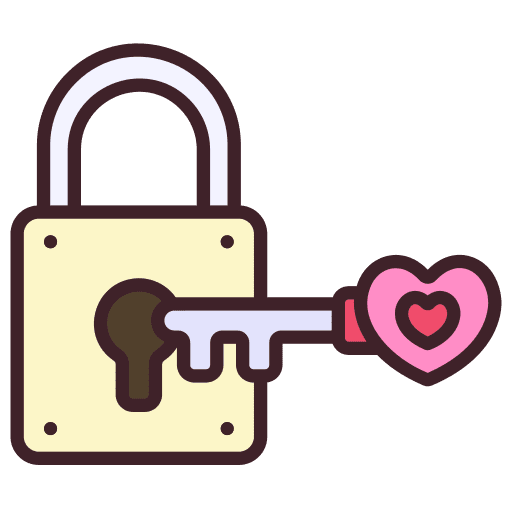 Key padlock security love icon Key padlock security love icon