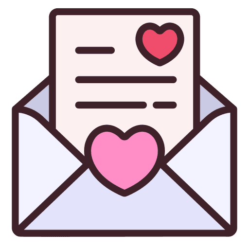 Love letter valentines day love letter message icon