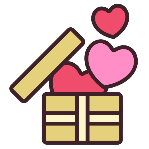 Box love and romance heart surprise icon Box love and romance heart surprise icon