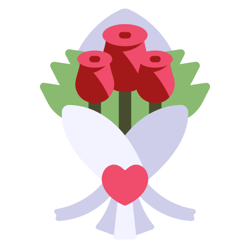 Bunch love and romance flowers bloom icon