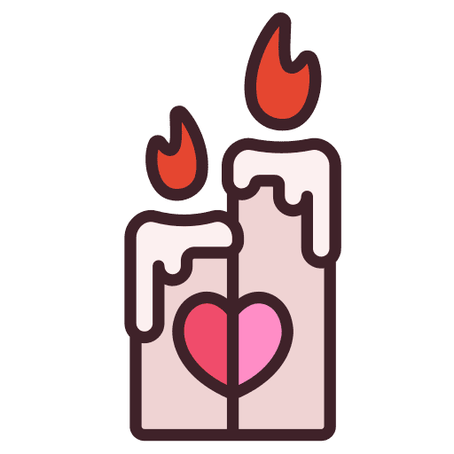 Candle valentines day candle heart icon Candle valentines day candle heart icon