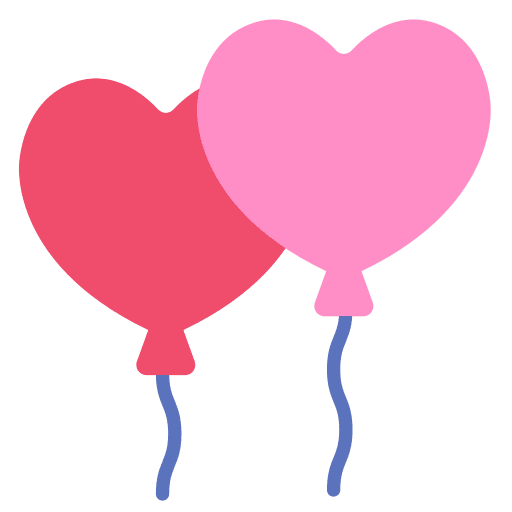 Heart balloon celebration anniversary valentines day icon