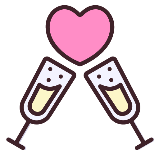 Wine celebration heart love and romance icon Wine celebration heart love and romance icon