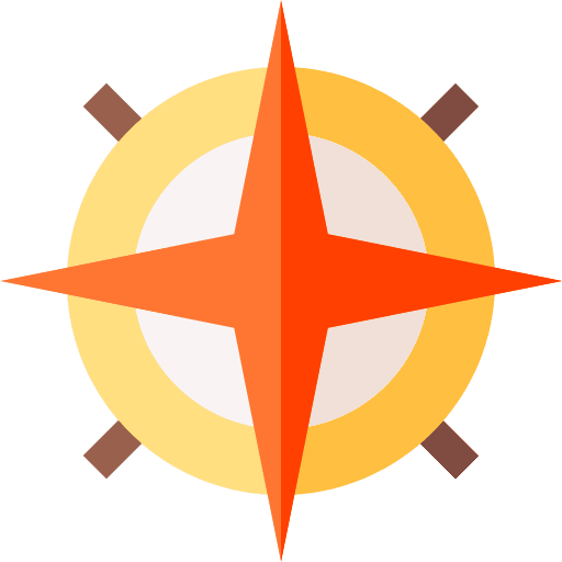 Compass maps and location cardinal point wind rose icon