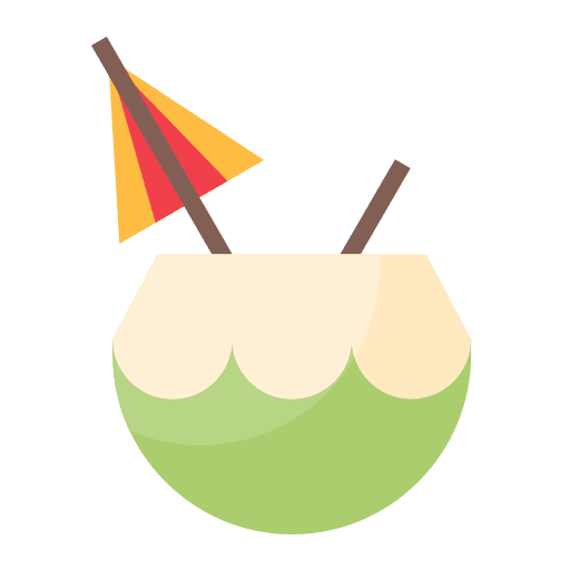 Coconut drink coconut water summer straw icon