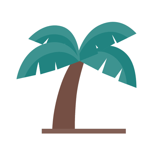 Coconut tree sun summer vacation icon