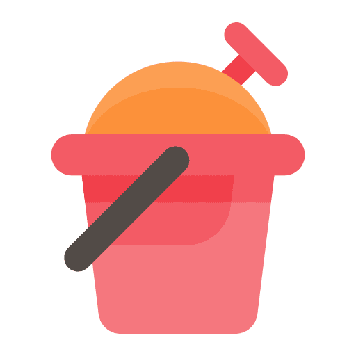 Sand bucket childhood kid and baby beach toy icon Sand bucket childhood kid and baby beach toy icon