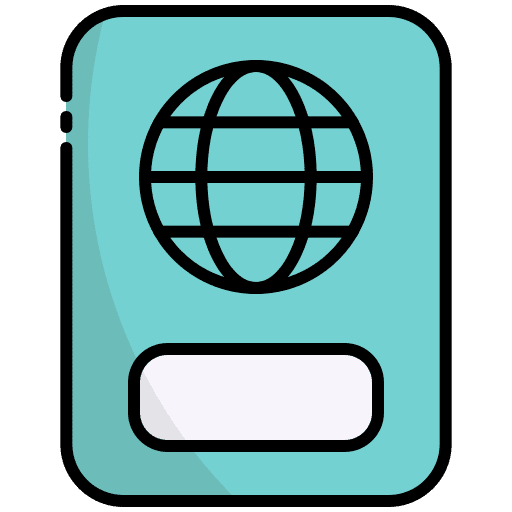 Passport identity international travel icon
