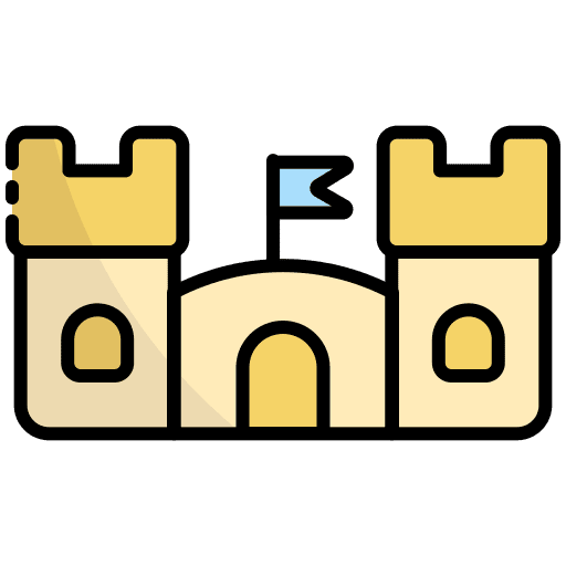 Sand castle beach sand castle summer holidays icon