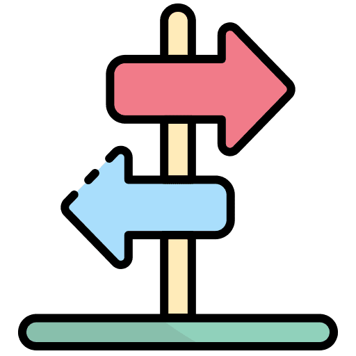 Street sign signaling arrows direction icon