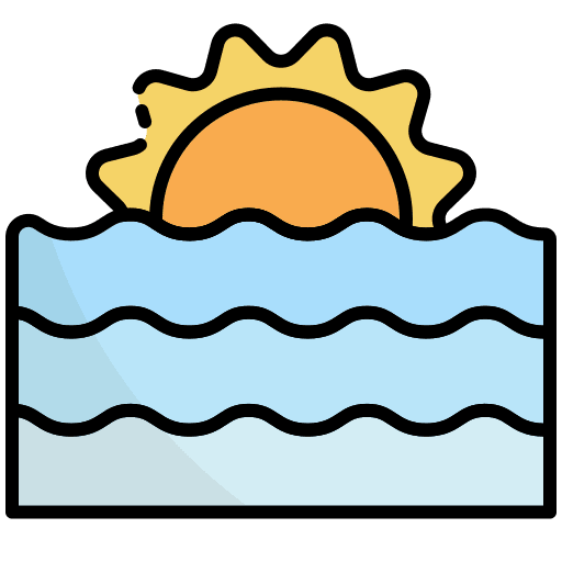 Sunset  sun summer beach icon