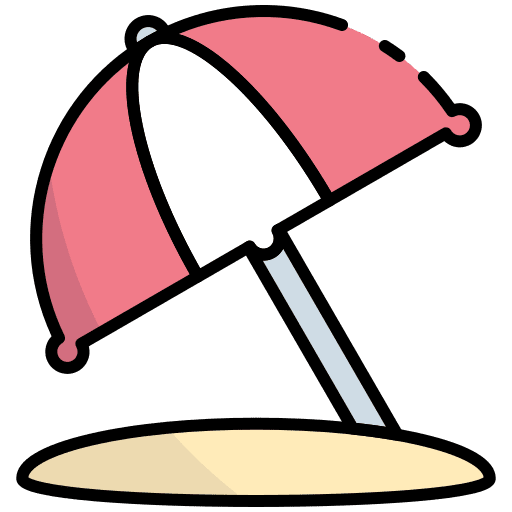Umbrella vacations beach sun icon