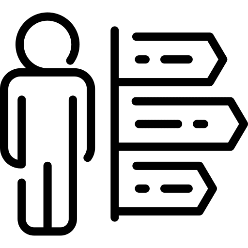 Person analytics scheme business and finance icon