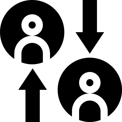 Opposition people user arrows icon