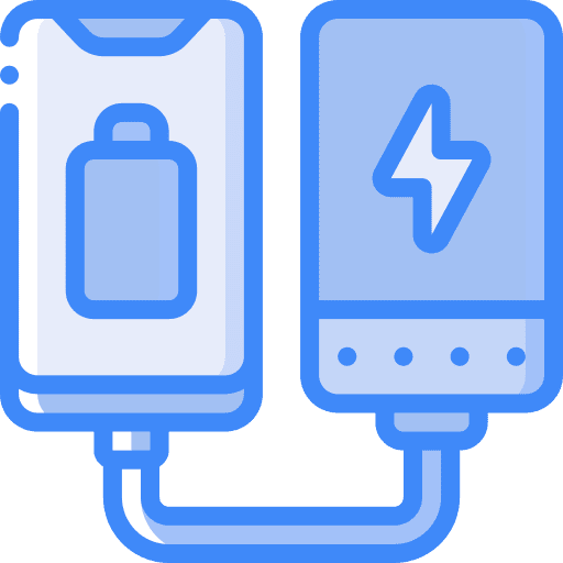 Portable battery energy mobile technology icon