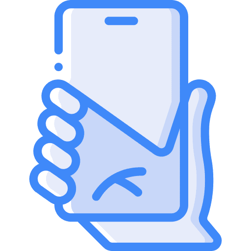 Smartphone transparent hand phone icon
