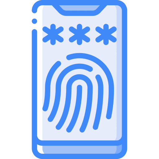 Smartphone smartphone fingerprint scan icon