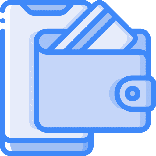 Wallet pay smartphone wallet icon