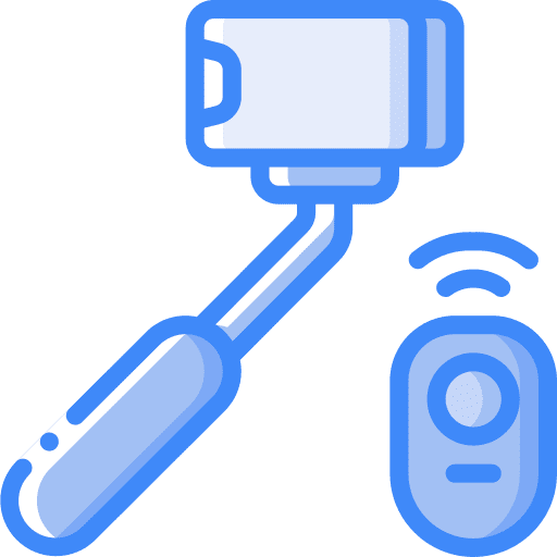 Selfie stick button remote control smartphone icon