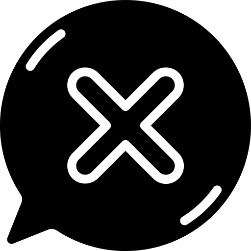 Cross mark chat block cross mark icon Cross mark chat block cross mark icon