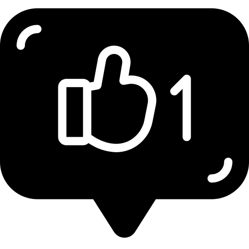 Like thumbs up speech bubble notification icon Like thumbs up speech bubble notification icon