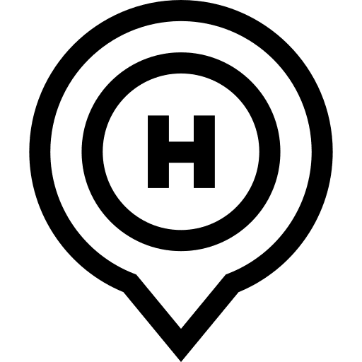 Hotel maps and location pointer location icon