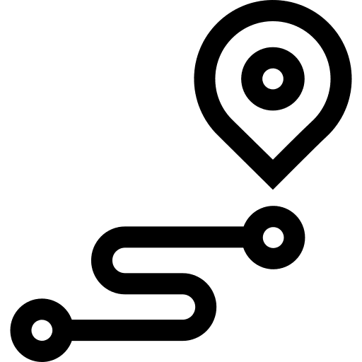 Route shipping and delivery maps and location tracking icon